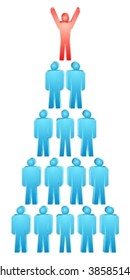 Vector group of people pyramid.