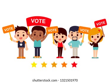 Vector grupo de personas levantando signo de voto, Anuncio
