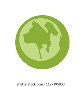 vector group Pets group sign veterinary clinic