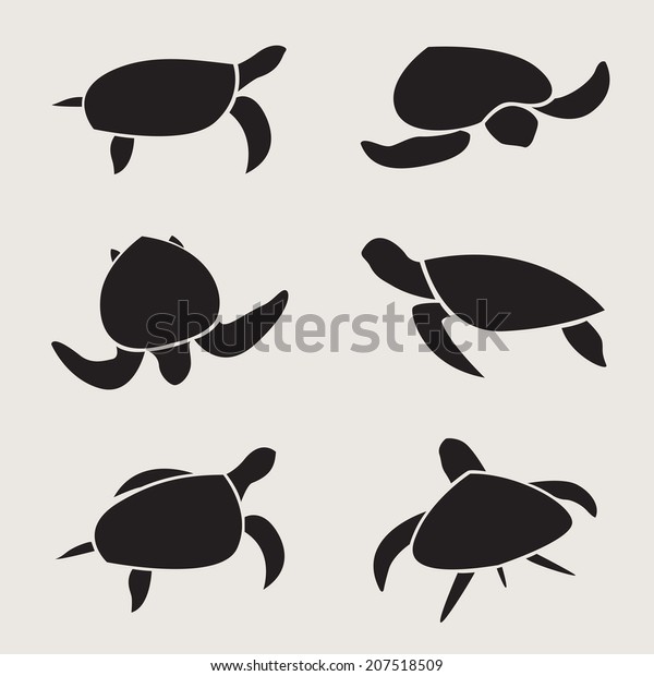 Vector Group Turtle Design On Brown Stock Vector (Royalty Free ...