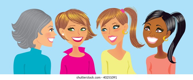 Vector of group of women.