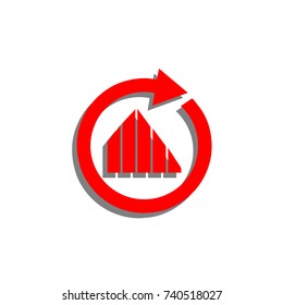 Vector growing graph. 3D icon