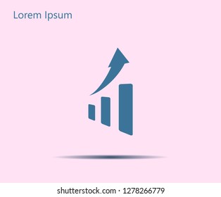 Vector growing graph icon