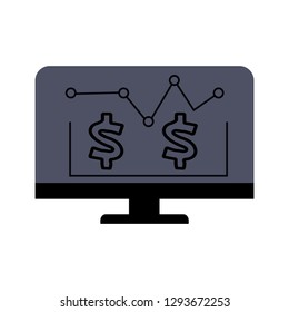 Vector growing graph icon