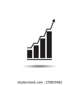 Vector growing graph icon