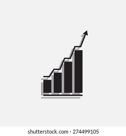 Vector growing graph icon