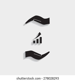 Vector growing graph icon