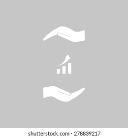 Vector growing graph icon