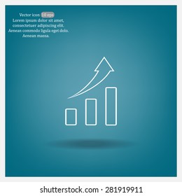 Vector growing graph icon