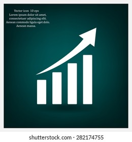 Vector growing graph icon