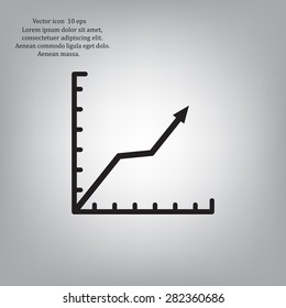 Vector growing graph icon