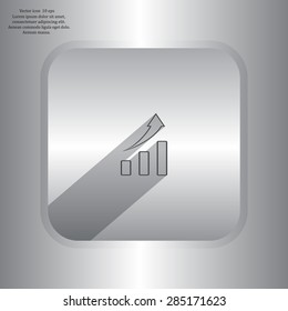 Vector growing graph icon