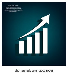 Vector growing graph icon