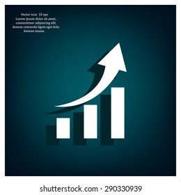 Vector growing graph icon