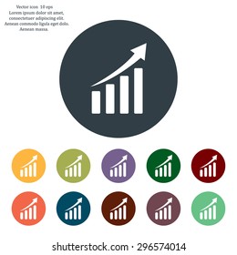 Vector growing graph icon