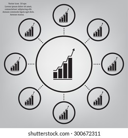 Vector growing graph icon