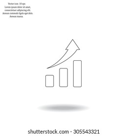 Vector growing graph icon