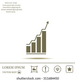 Vector growing graph icon