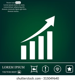 Vector growing graph icon