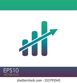Vector growing graph icon.