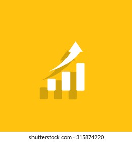 Vector growing graph icon