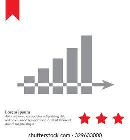 Vector growing graph icon
