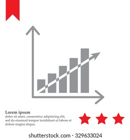 Vector growing graph icon