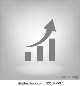 Vector growing graph icon