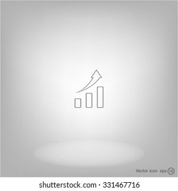 Vector growing graph icon