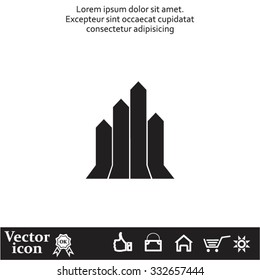 Vector growing graph icon