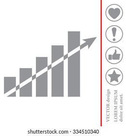 Vector growing graph icon