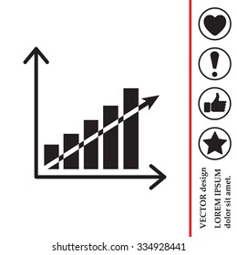 Vector growing graph icon