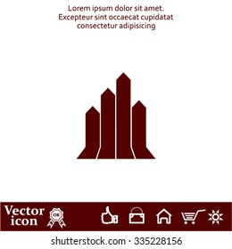 Vector growing graph icon