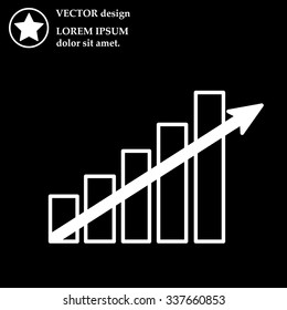 Vector growing graph icon