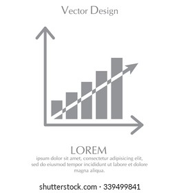 Vector growing graph icon