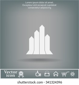 Vector growing graph icon