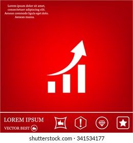 Vector growing graph icon