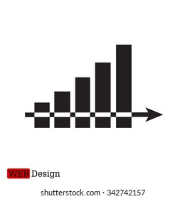 Vector growing graph icon