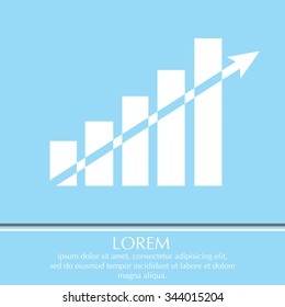 Vector growing graph icon