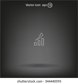 Vector growing graph icon