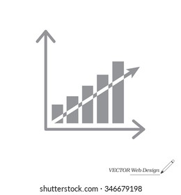 Vector growing graph icon