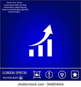 Vector growing graph icon