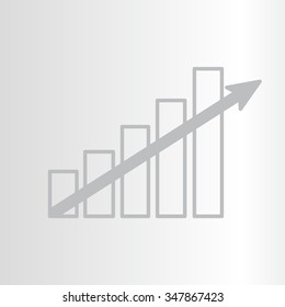 Vector growing graph icon