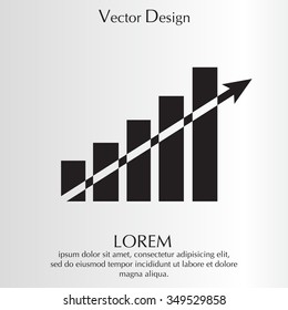 Vector growing graph icon