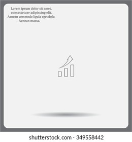 Vector growing graph icon