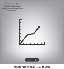 Vector growing graph icon