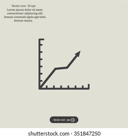 Vector growing graph icon