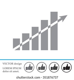 Vector growing graph icon