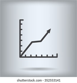 Vector growing graph icon