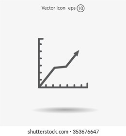 Vector growing graph icon